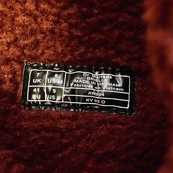 Dr. Martens Brielle Sheepskin Rigger Boots M 8 W 9 Cherry Red Faux Fur Lined - Picture 6 of 9